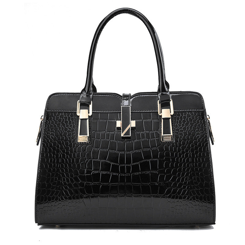 Fashion Shining Leather Large Capacity Crocodile Shoulder Bags