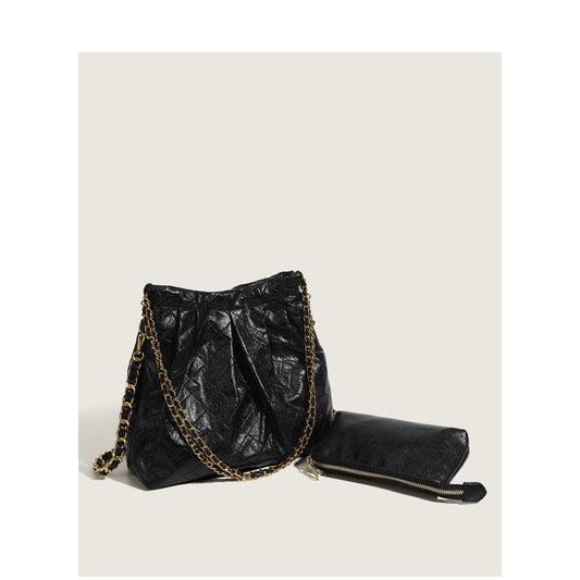 Women's Spring Rhombus Chain Stray Large Capacity Garbage Bags