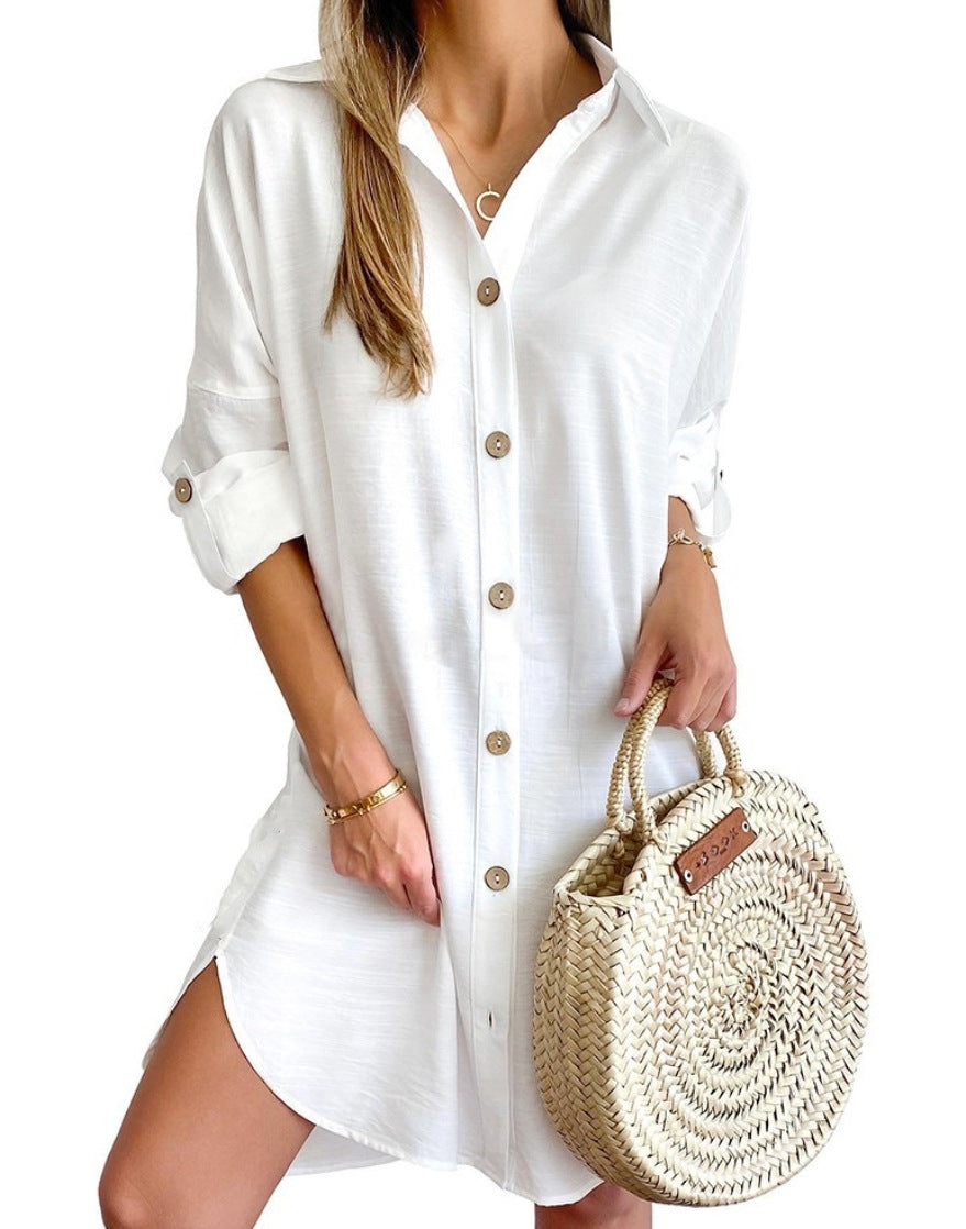 Women's Autumn Casual Long Sleeve Lapel Button Clothing