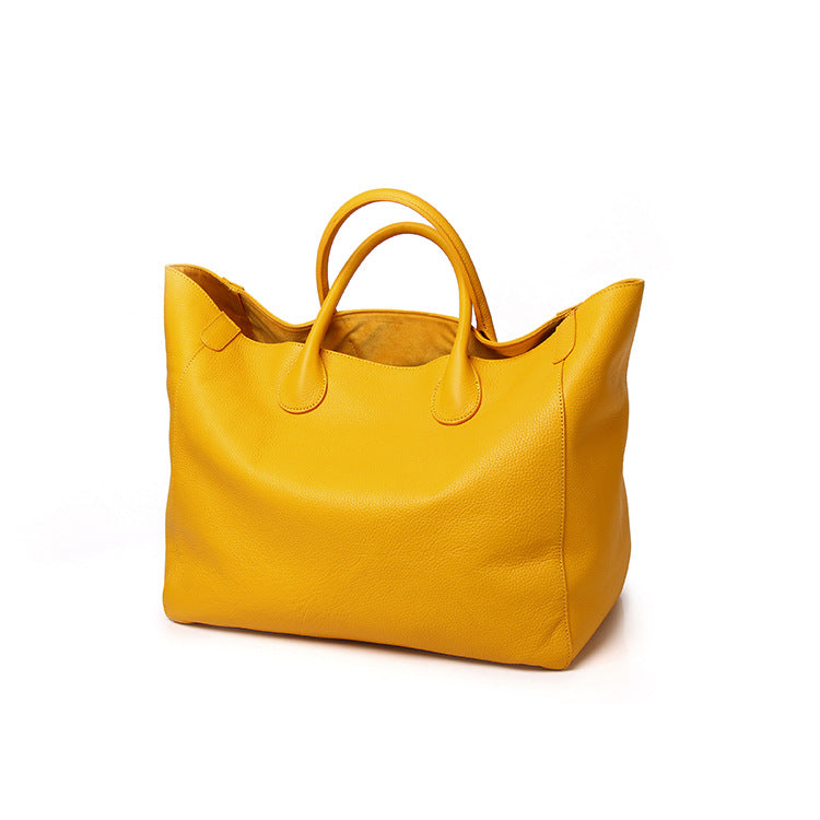 Women's Lucky Open Genuine Leather For Simple Personality Big Women's Handbag