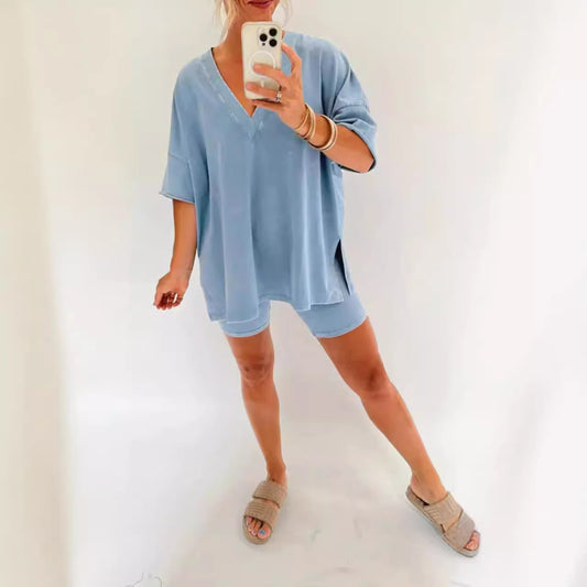 Women's Fashion Loose Casual Fried Color Two-piece Suits