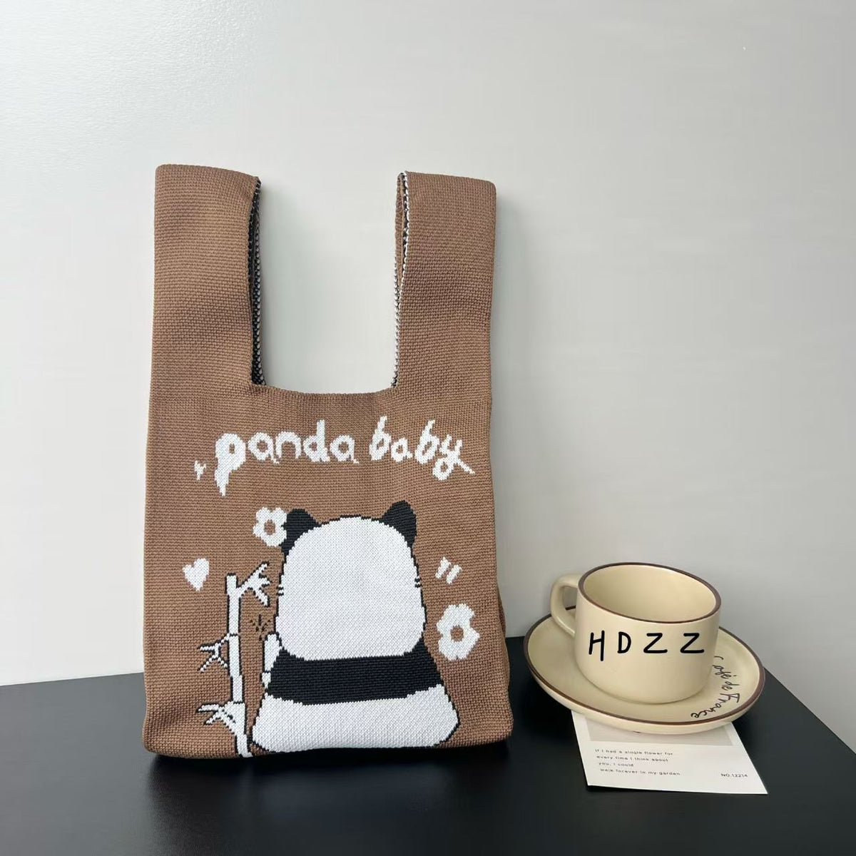 Women's Cute Panda Knitted Gift Niche High-grade Women's Handbag