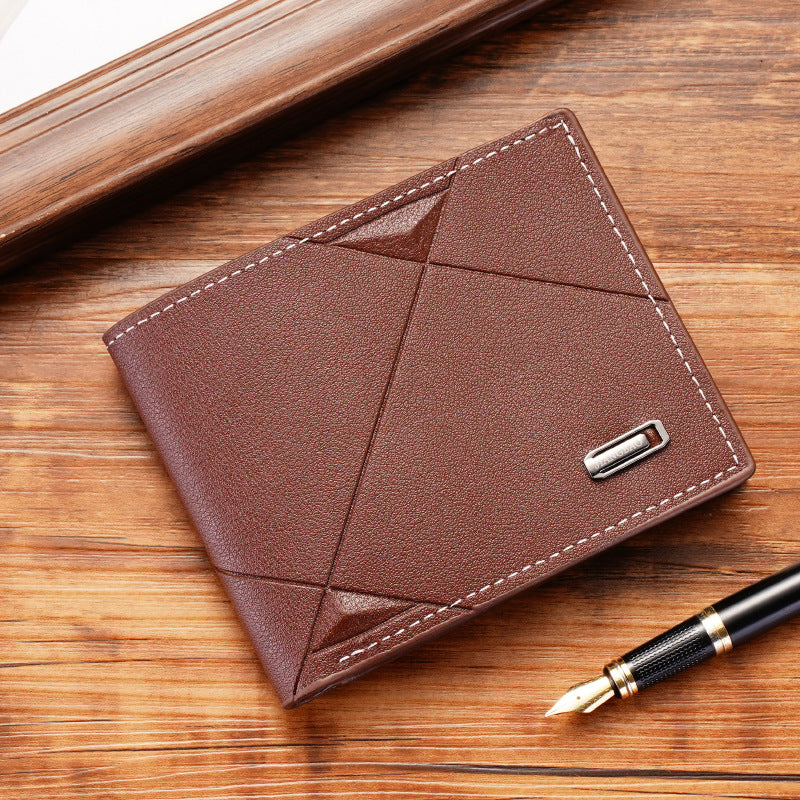 Men's Slots Fashion Leisure Male Youth Thin Three Fold Horizontal Soft Men's Wallet