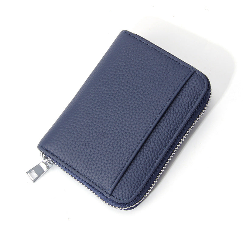 Women's First Layer Cowhide Short Leather Compartment Ladies Wallet