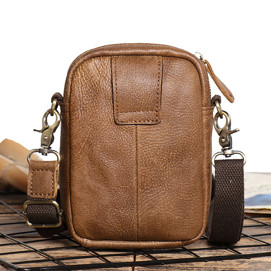 Men's Retro Leather Matte Multifunctional Mobile Men's Messenger Bags