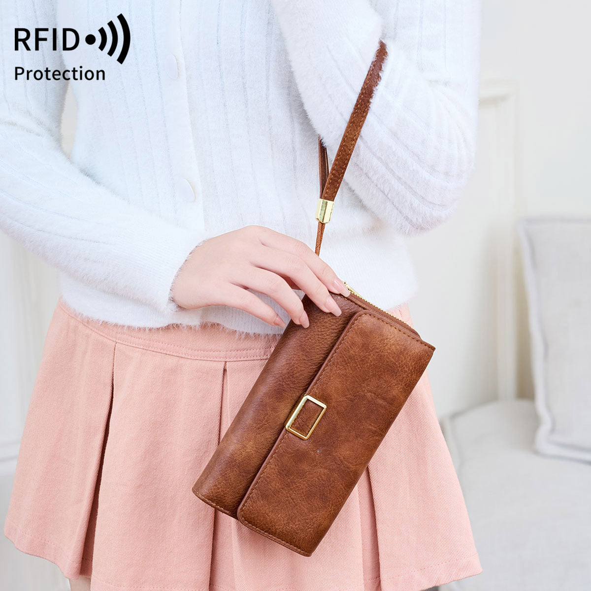 Classic Charming Women's Portable Long Retro Handbags