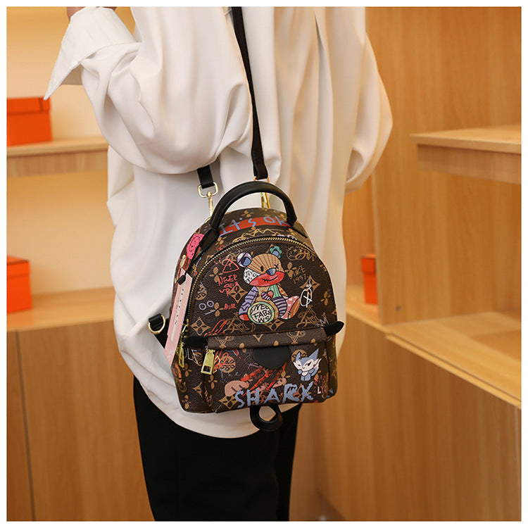 Women's Capacity Leather Bear Iti Fashion Portable Crossbody Bags