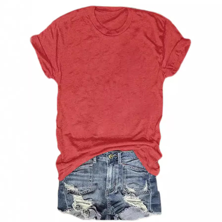 Women's Heat Transfer Patch Casual Round Neck Blouses