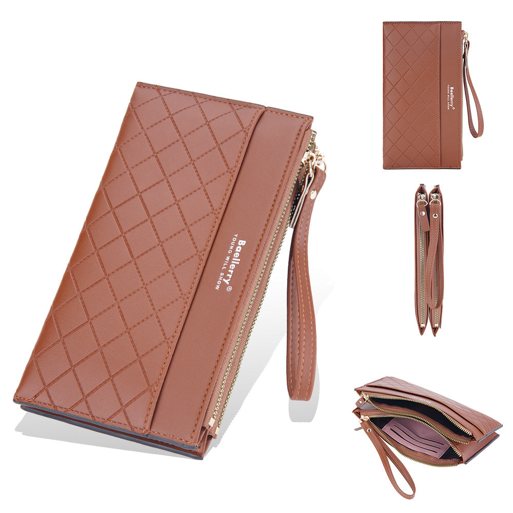 Women's Long Korean Style Versatile Double Zipper Ladies Wallet