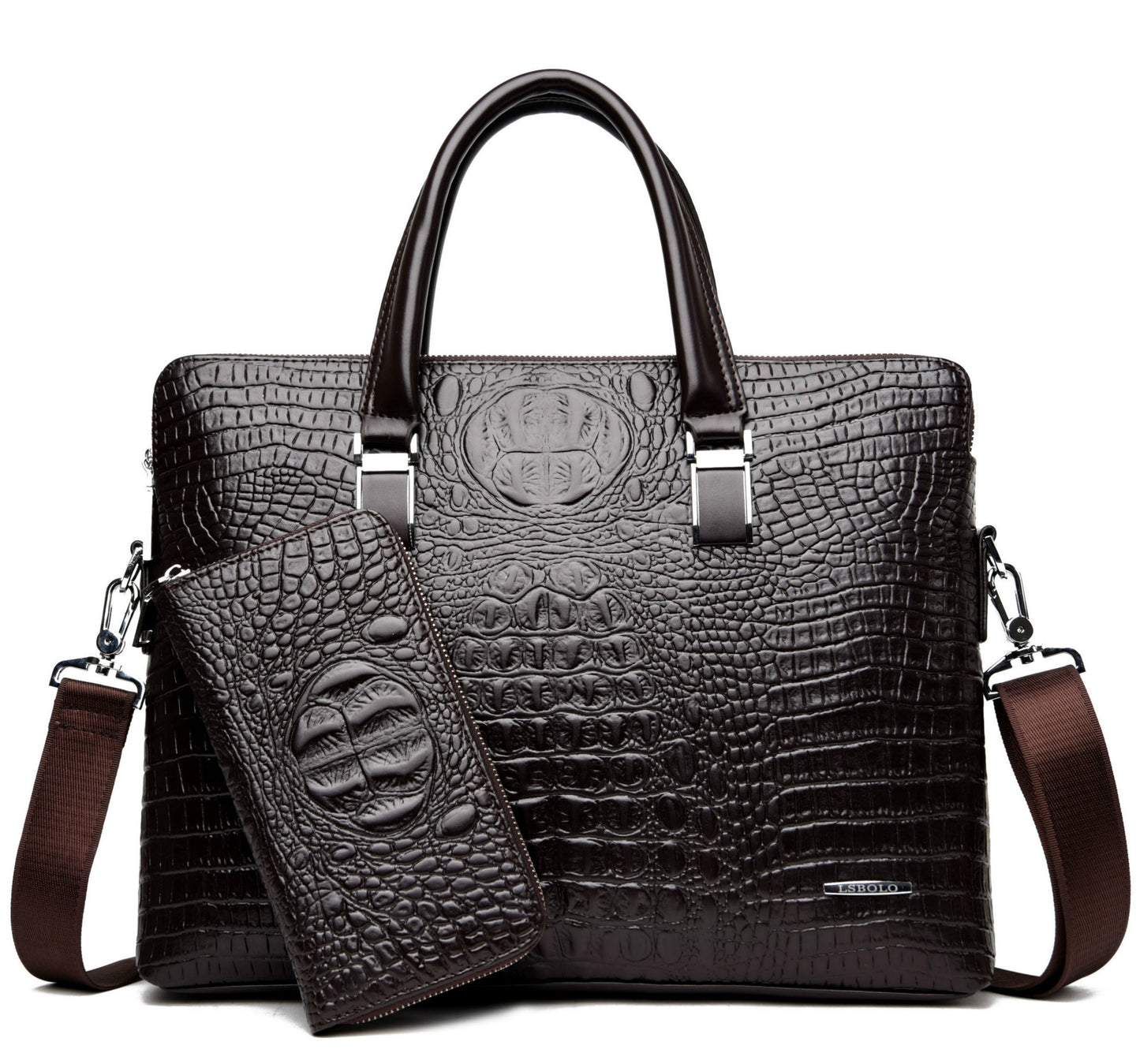 Men's Fashion Alligator Print Document Computer Gift Men's Handbags