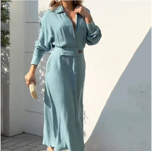Collar Dress Goddess Temperament Long Sleeve Elegant Slim Dresses