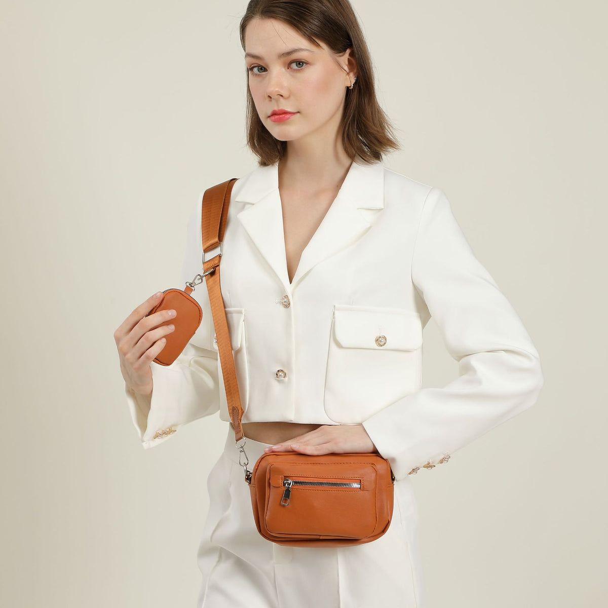 Women's Simple Fashion Large Capacity Solid Color Purses