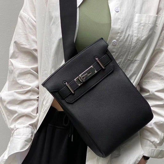 Women's Unisex Genuine Cattlehide Leather Surface Kelly Bags