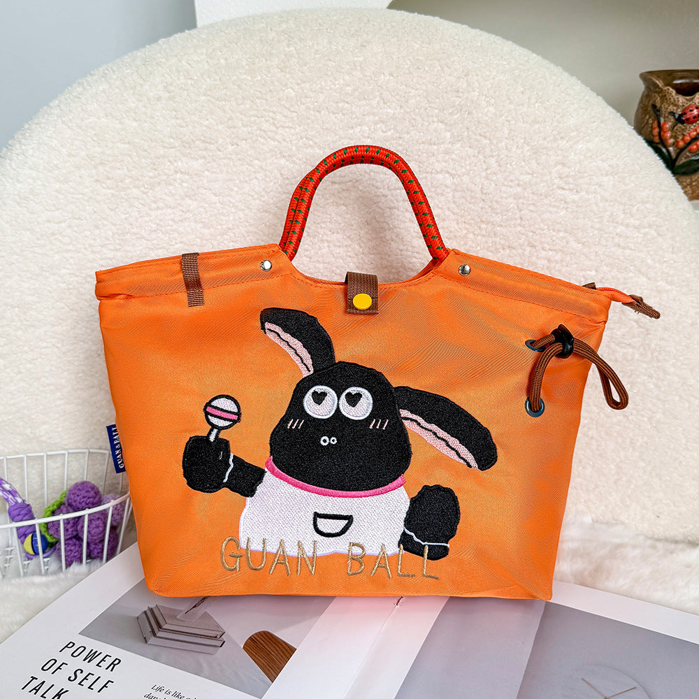 Cute Portable Pull Class Commuter Lunch Women's Handbag