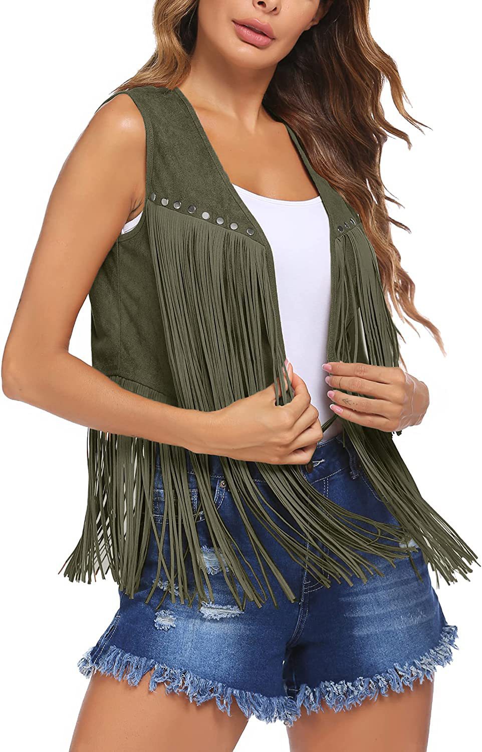 Women's Creative Stylish Tassel Suede Mid-length Coats