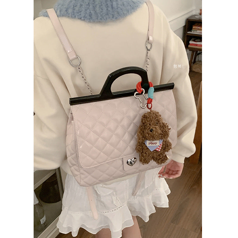 Women's Classic Style Large Capacity Rhombus Portable Backpacks