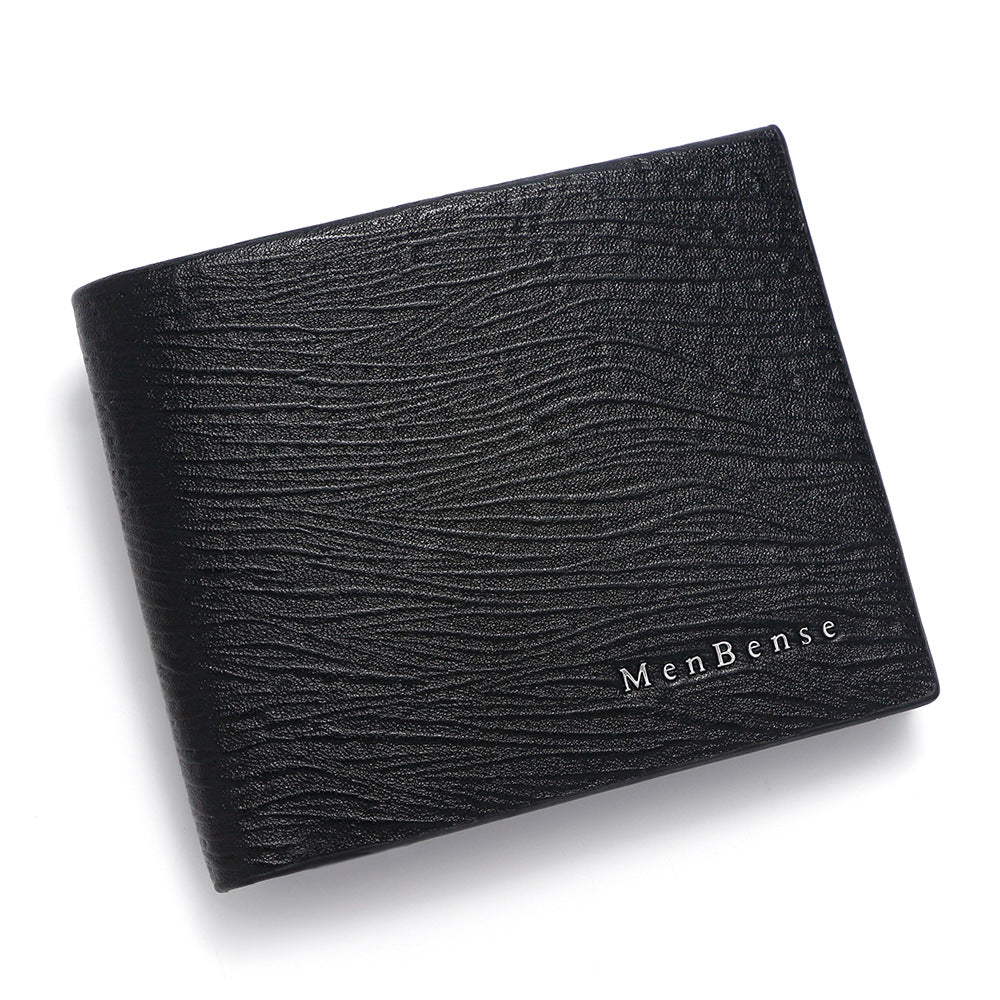 Men's Wave Pattern High Sense Business Short Three Fold Men's Wallet