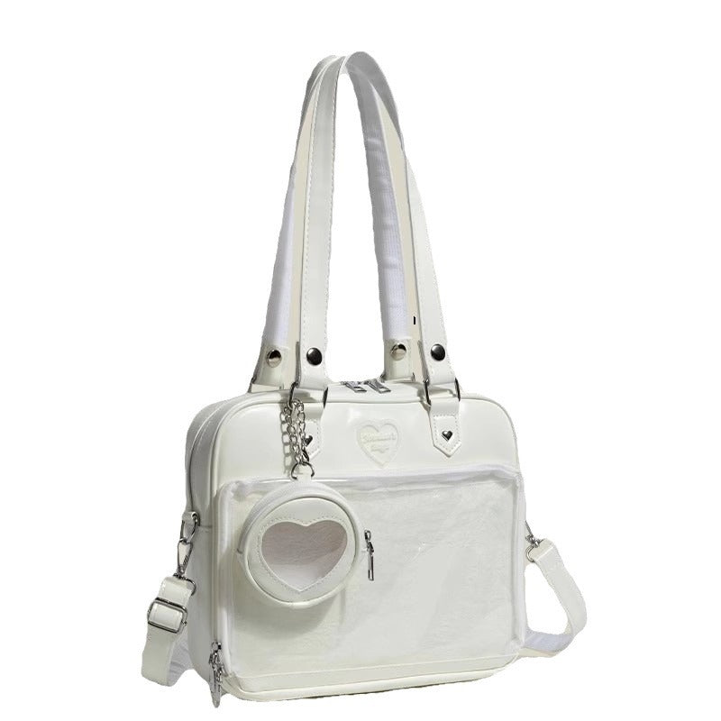 Large Capacity Daily Portable Cartoon Transparent Shoulder Bags