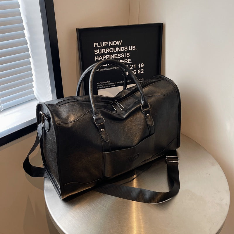 Women's Leather Fashion Retro Portable Packaging Clothes Travel Bags