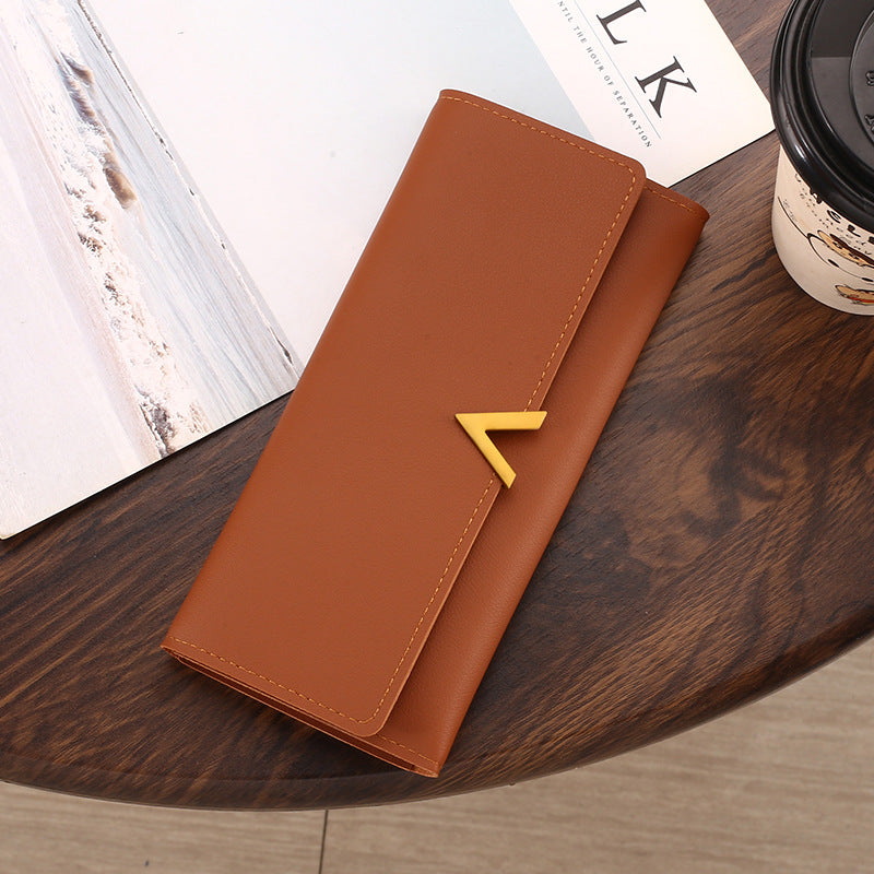 Women's Korean Long Color Matching Simple Clutch Multifunctional Zipper Ladies Wallet