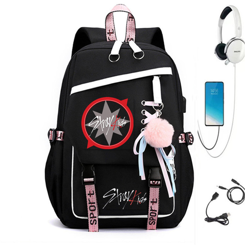 Combination Peripheral Korean Style Charging Large Backpacks