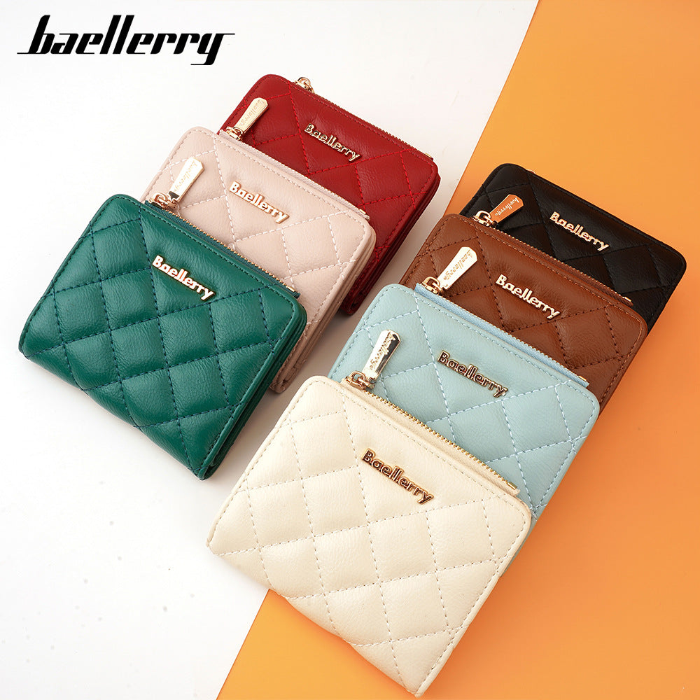 Women's Rhombus Short Solid Color Fashion Purses