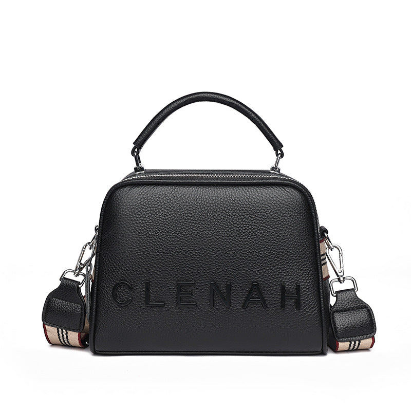 Women's Leather Diamond Embroidery Thread Fashionable Top Shoulder Bags