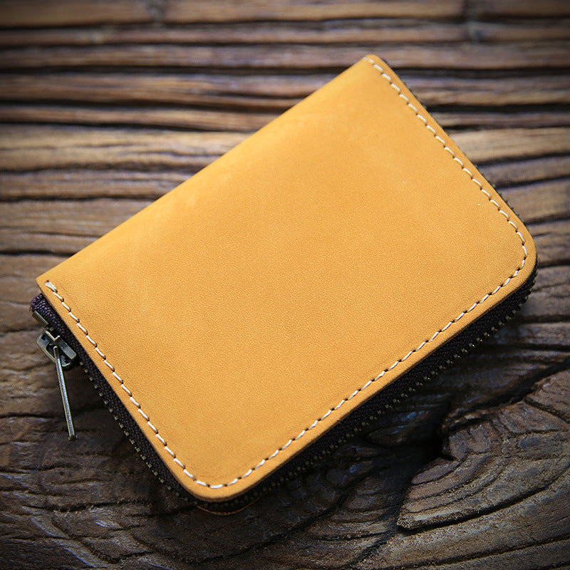 Men's Crazy Horse Leather First Layer Cowhide Purses