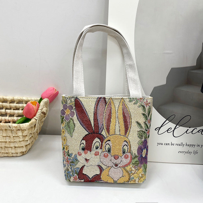 Women's Ethnic Style Elephant Embroidery Woven Flower One Women's Shoulder Bag