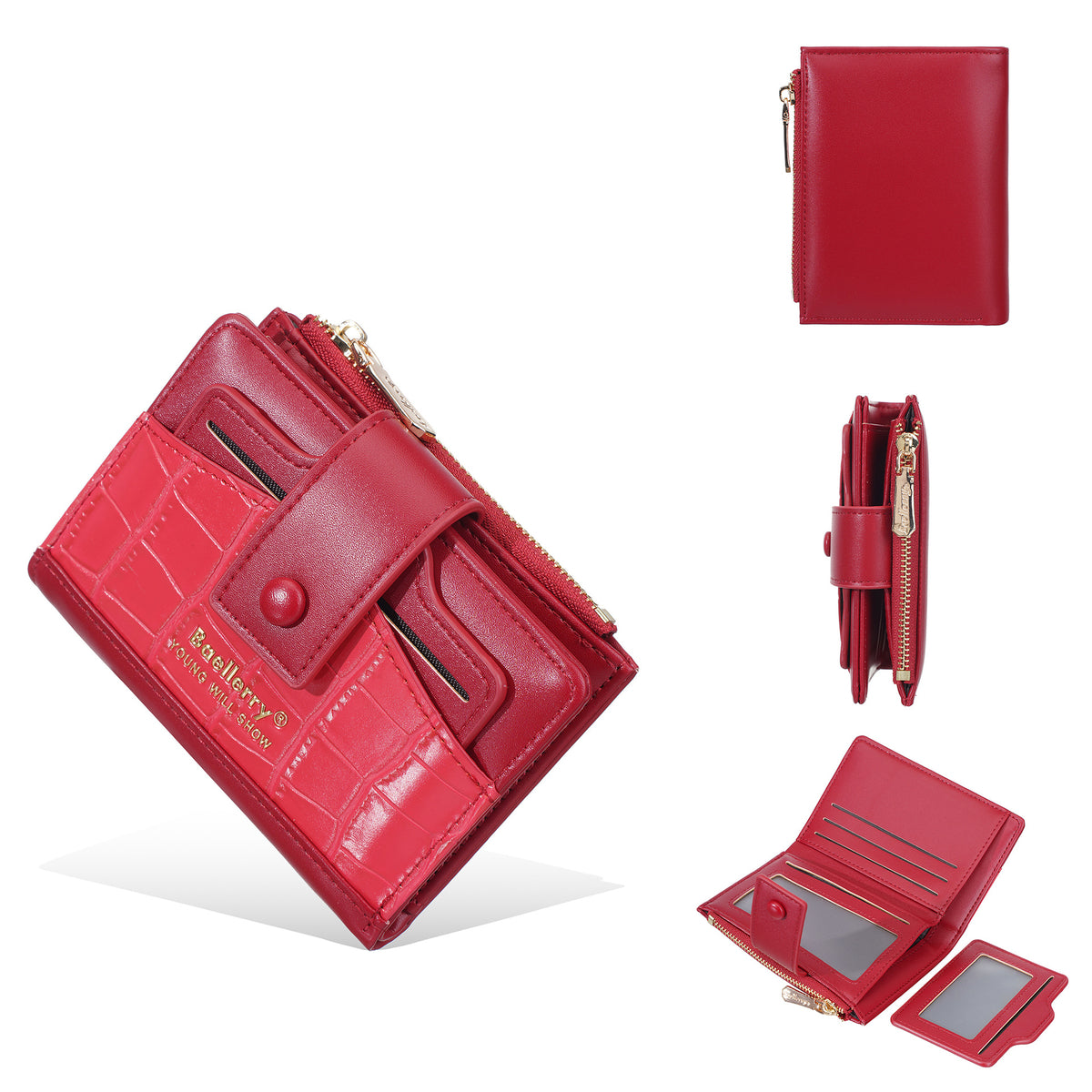 Women's Short Stone Pattern Multiple Slots Thin Ladies Wallet