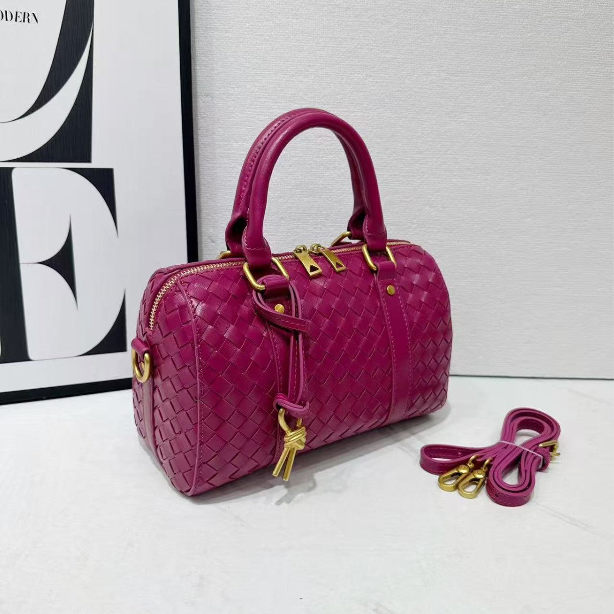 Versatile Women's Large Capacity Hand-woven Business Bags