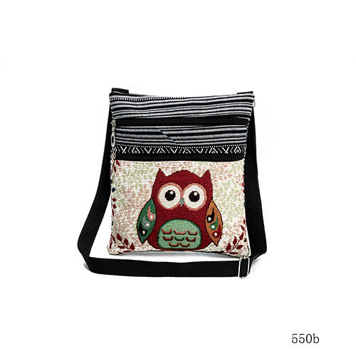 Women's Tourist Attractions Ethnic Characteristics Cloth Creative Style Cute Owl Shoulder Bags