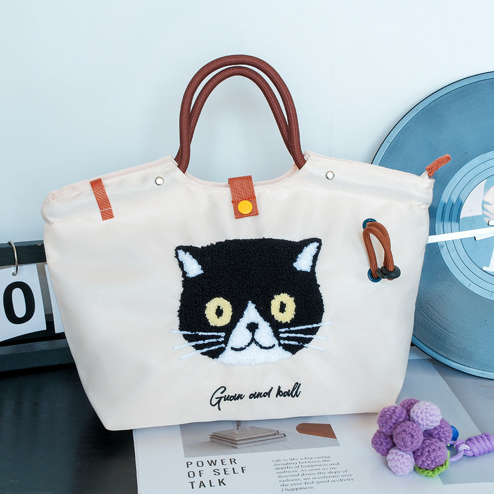 Cute Portable Pull Class Commuter Lunch Women's Handbag