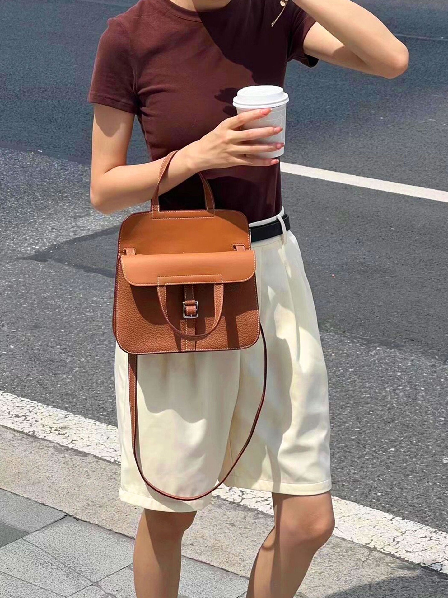 Hazan High Quality First Layer Cowhide Saddle Genuine Leather Bags