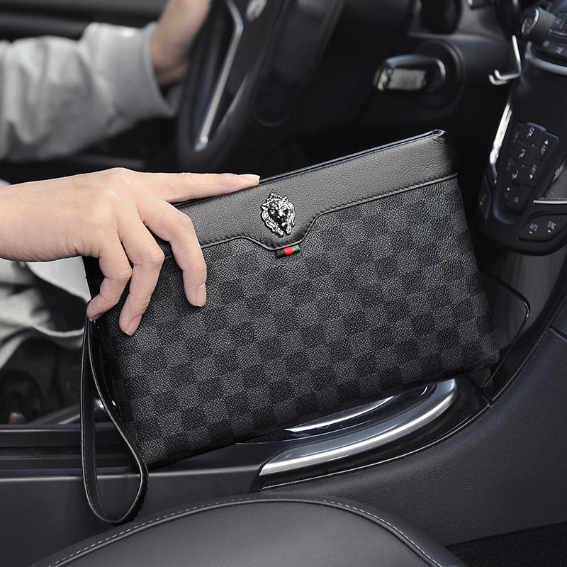 Men's Clutch Leather Fashion Business Envelope Bags