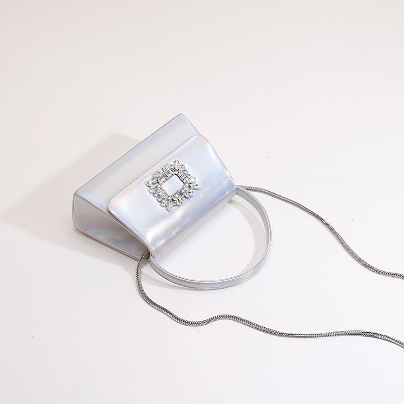 Trendy Slouchy Exquisite Rhinestone Portable Fashion Small Square Bags