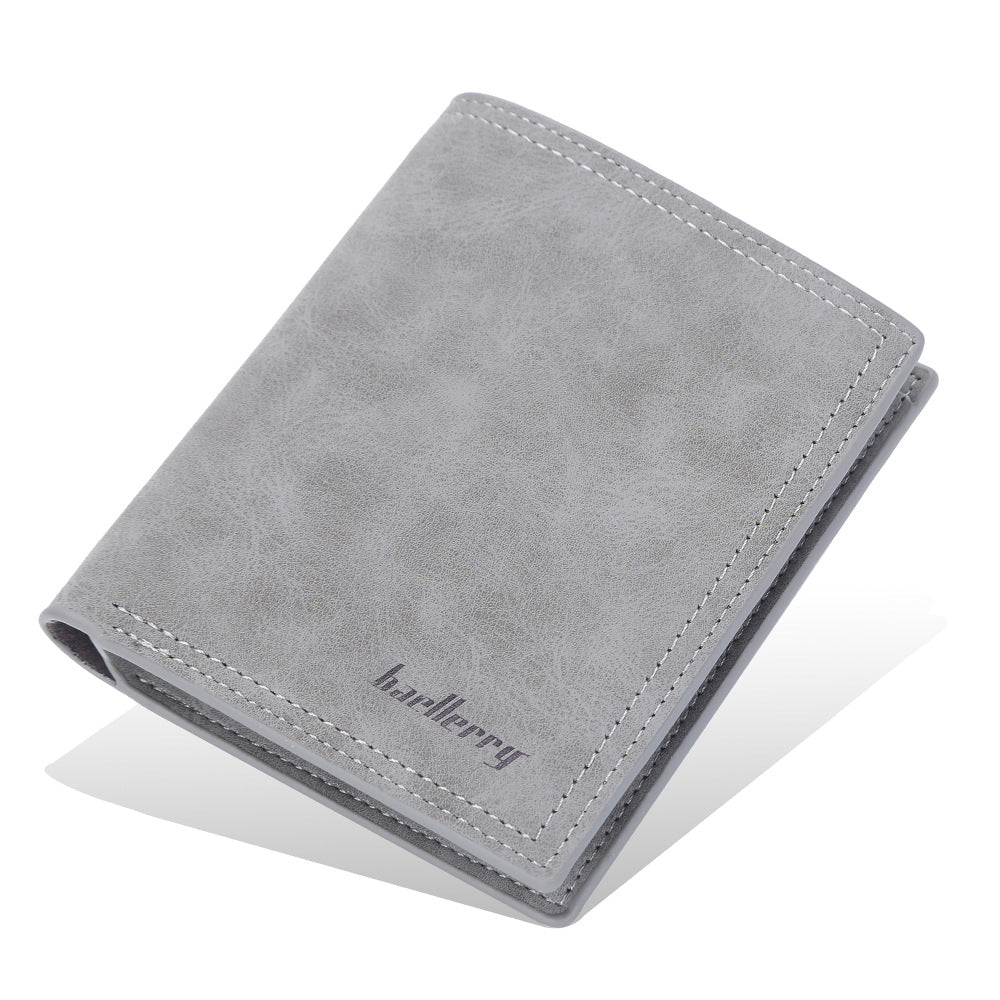 Men's Short Horizontal Multiple Slots Frosted Thin Card Holder