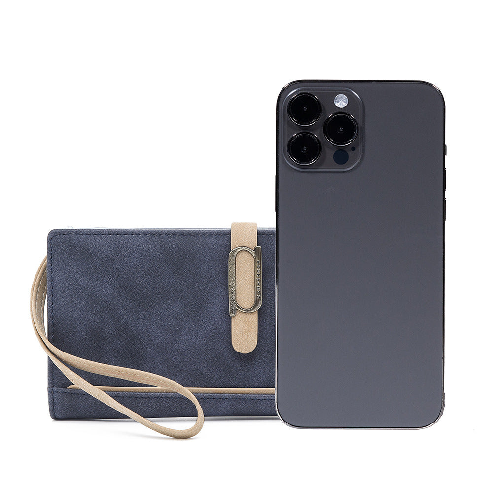 Women's Long Retro Frosted Zipper Daily Ladies Wallet