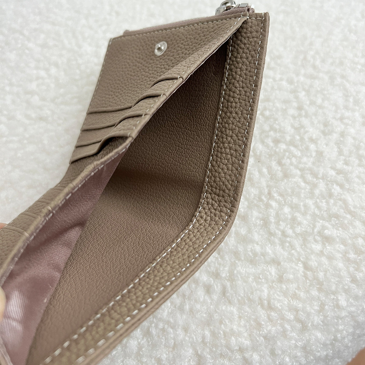 Women's Cowhide Short Half Fold Multiple Slots Ladies Wallet