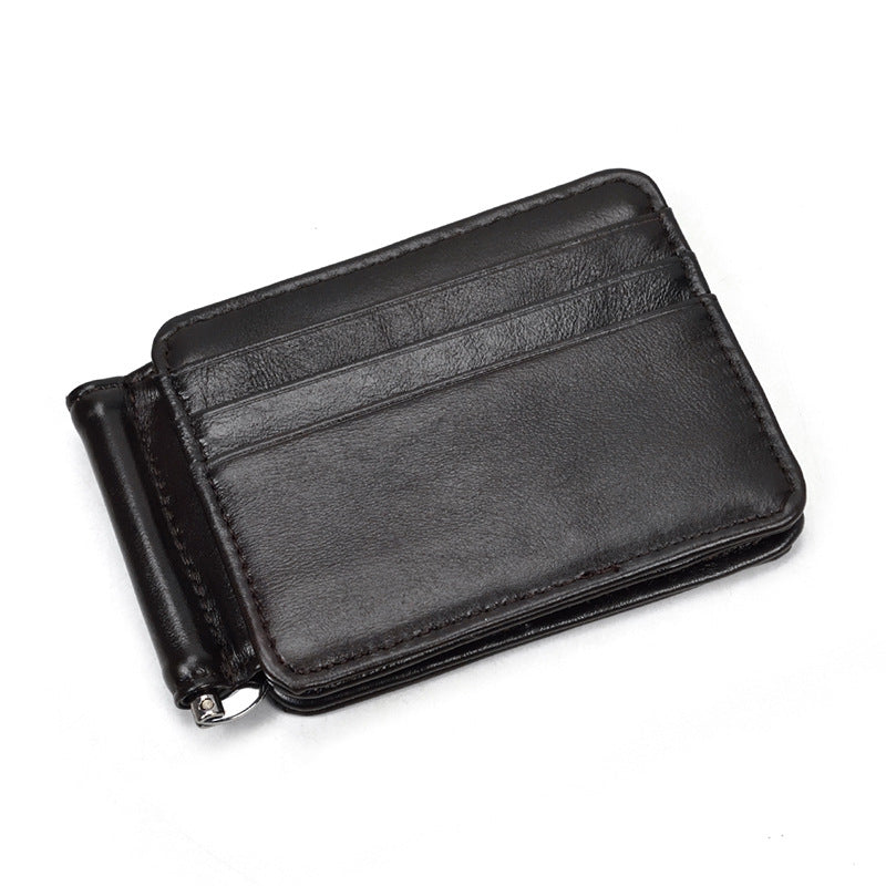 Men's Genuine Leather Retro Clamp First Layer Men's Wallets