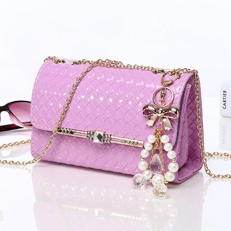 Women's Woven Simple Mini Versatile Chain Mobile Bags