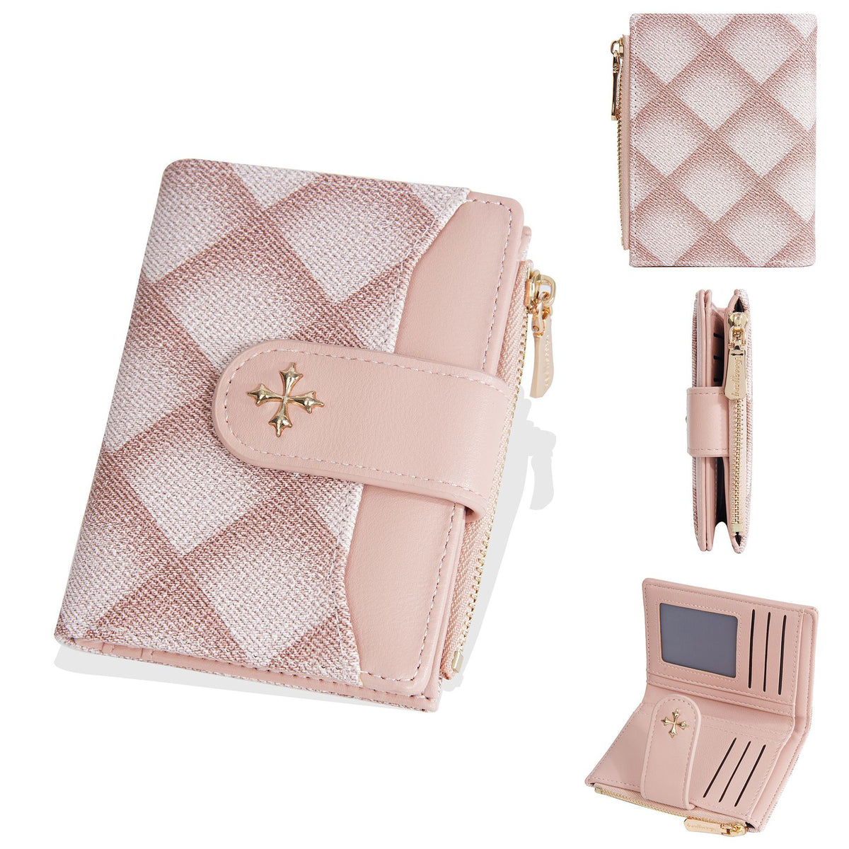 Women's Short Classic Style Two Fold Fashion Rhombus Ladies Wallet