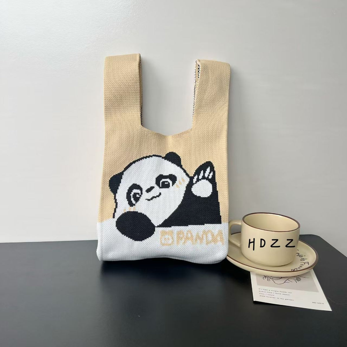 Women's Cute Panda Knitted Gift Niche High-grade Women's Handbag