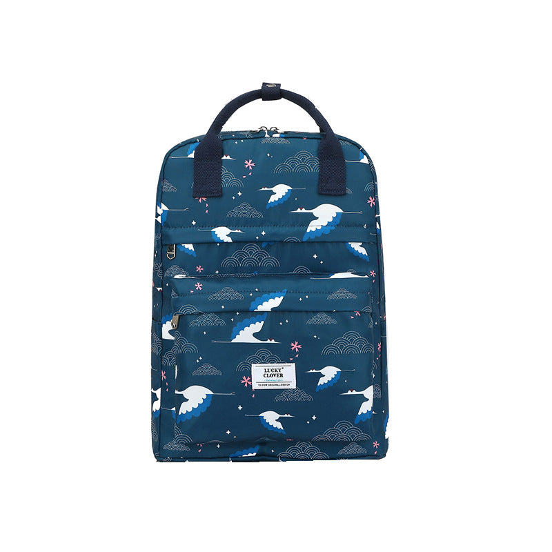 Men's Waterproof Floral Print Fresh Computer Schoolgirl Backpacks