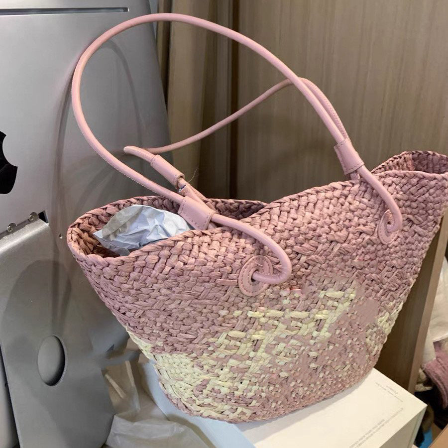 Straw Large Capacity French Hand-woven Holiday Crossbody Bags