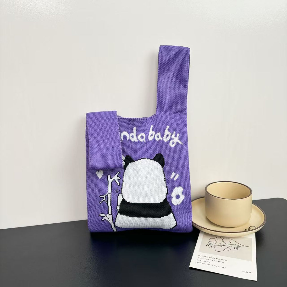 Women's Cute Panda Knitted Gift Niche High-grade Women's Handbag