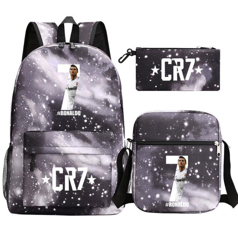 Women's & Men's & Football Star Junior Three-piece Suit Backpacks