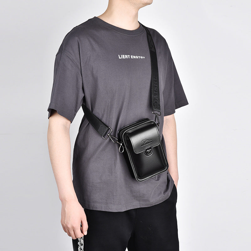 Men's Charming Cowhide Summer Portable Mobile Men's Waist Packs