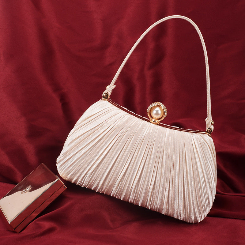 Women's Dinner Pleated Solid Color Simple Fashion Evening Bags