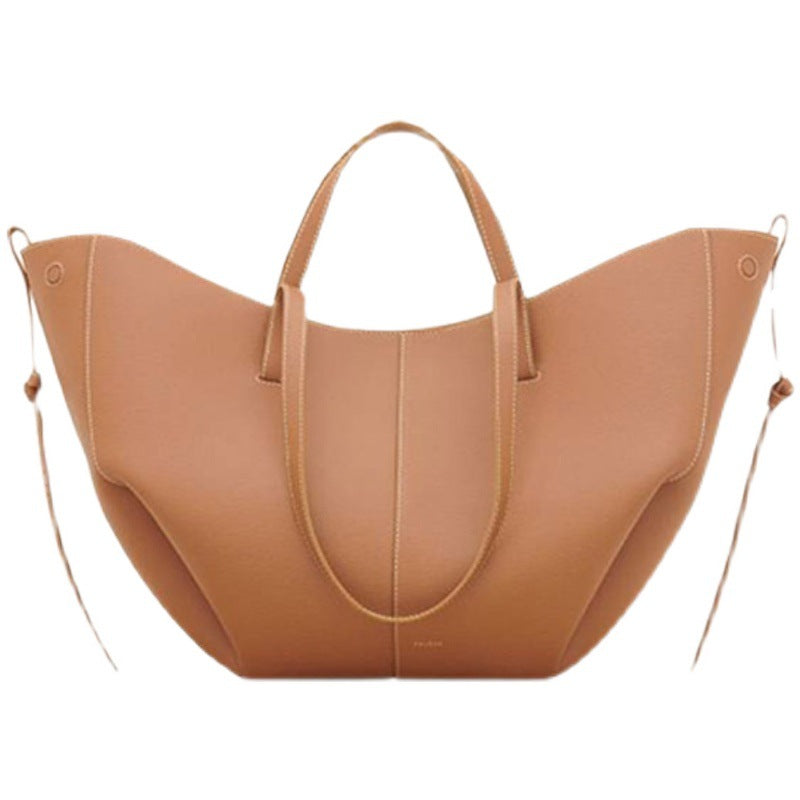 Women's Niche Cowhide Portable Large Capacity Shopping Tote Bags